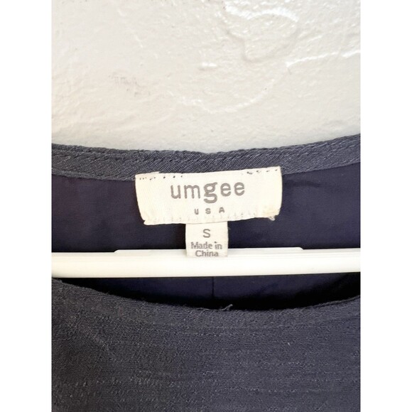 UMGEE Blue  Embroidered  Boho Bell Sleeve Crew Neck Women's Size S Shift Dress - Picture 4 of 11